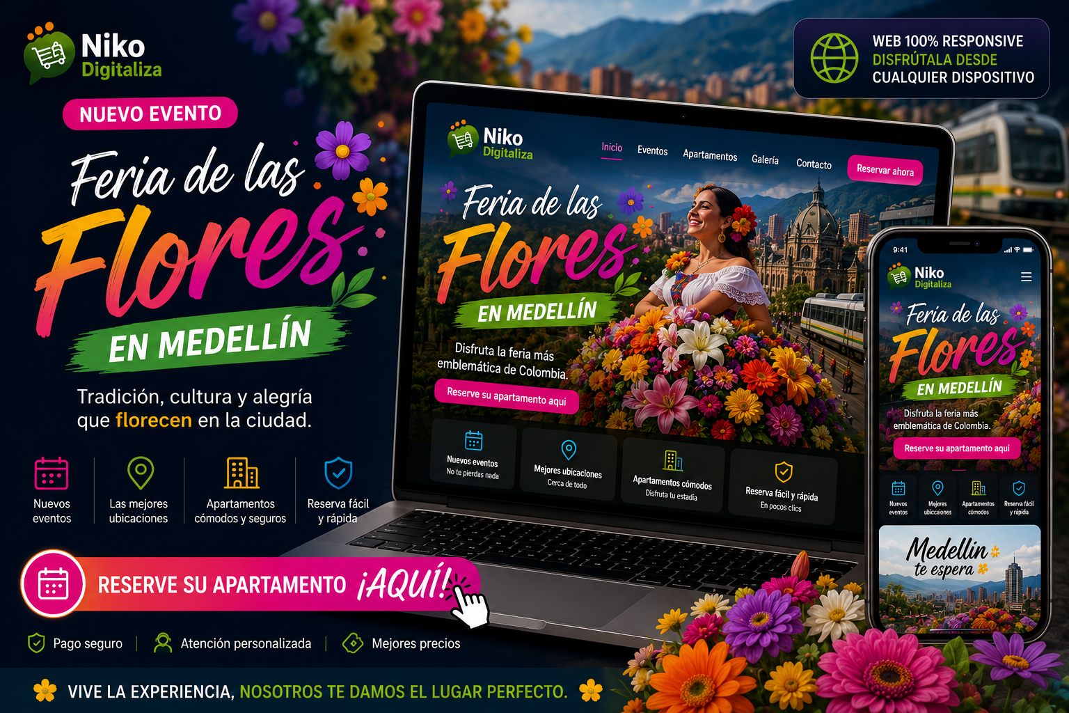 Próximo evento: Feria de las Flores en Medellín — Reserva tu apartamento