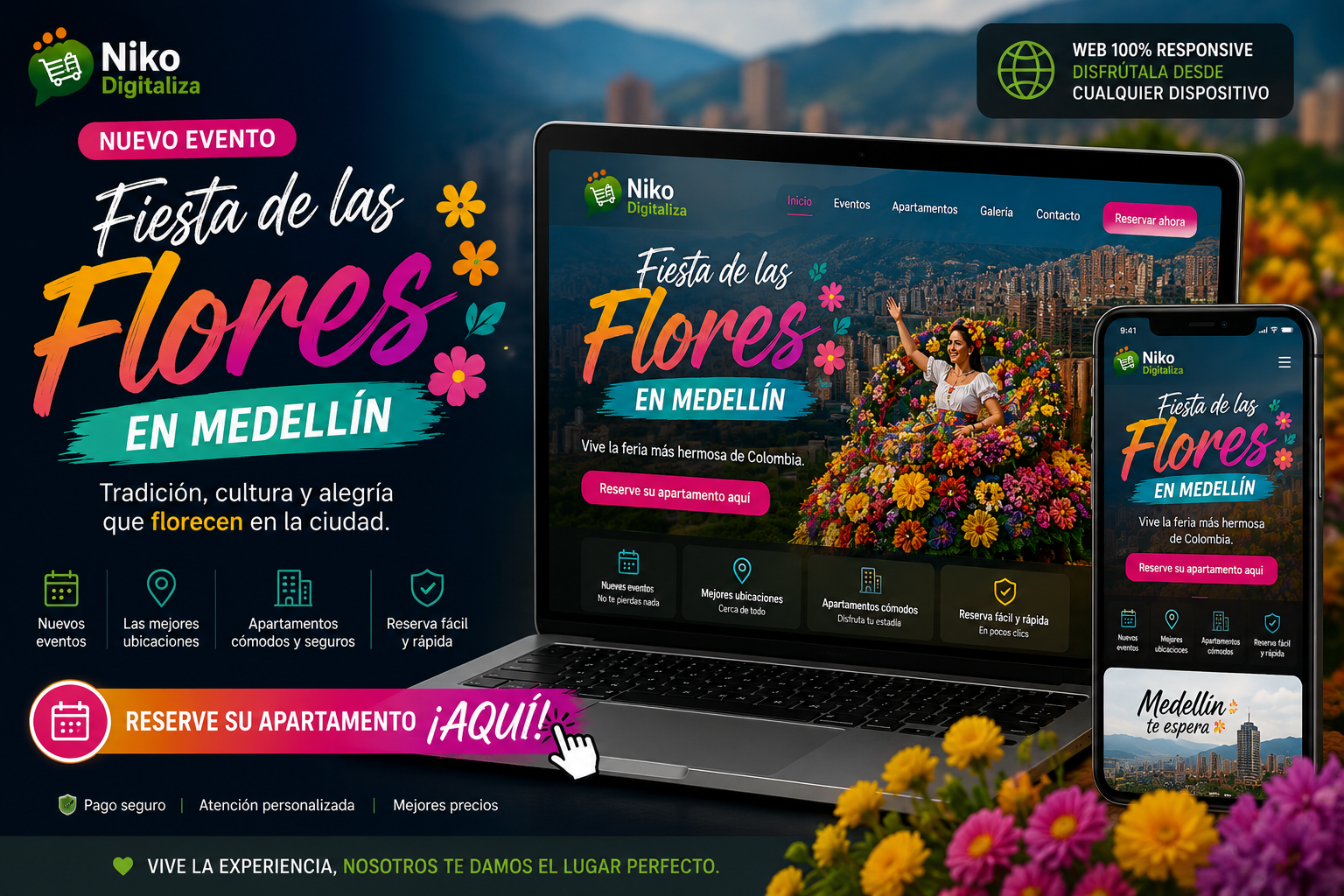 Próximo evento: Fiesta de las Flores en Medellín — Reserva tu apartamento